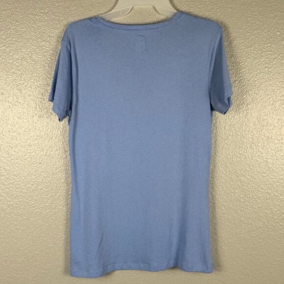 Gap Women's Size Medium Blue Paris C'est La Vie Eiffel Tower Short Sleeve Shirt - Picture 3 of 7